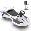 12V Electric Wiggle Car with Pedal for Kids, Rechargeable 2 in 1 Swing Car, Drifting Ride On Toys with Backrest, Anti-Rollover, Spray, Flashing Light, Music, for Ages 3 and Up (White) view 1