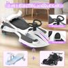 12V Electric Wiggle Car with Pedal for Kids, Rechargeable 2 in 1 Swing Car, Drifting Ride On Toys with Backrest, Anti-Rollover, Spray, Flashing Light, Music, for Ages 3 and Up (White) view 3