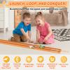 20Ft Flexible Race Track, Slot Car Race Track Set for Kids Ages 3+,Dual Racing Game 2 High-Speed Cars 1/64 Scale, w/8 Suction Cups,4 Alloy Cars Ideal Easter Birthday Gift for Boys & Girls (Orange) view 2