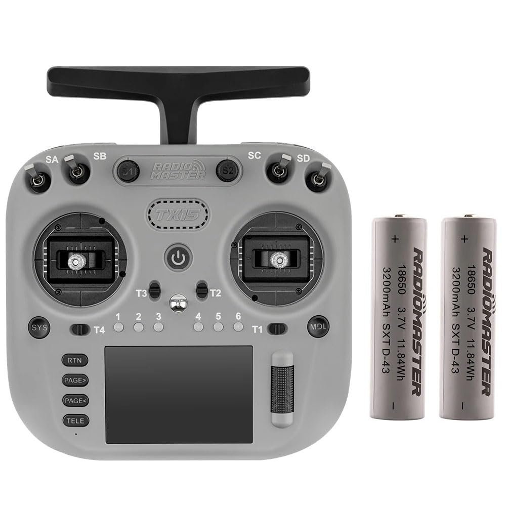 RadioMaster TX15 ELRS 16CH ExpressLRS 3.5 inch IPS Screen Support OPENTX and EDGETX Remote Control Transmitter for RC Drone Mode 2 (TX15 Grey 18650)