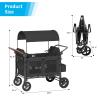 Muhub 4 Seater Wagon Stroller,Foldable Stroller with Safety Belt, Puncture-Proof Tires, All-Terrain Wagon with 360 Swivel Lockable Wheels, Large Storage Bag, Canopy,23 * 35 * 42in. view 3