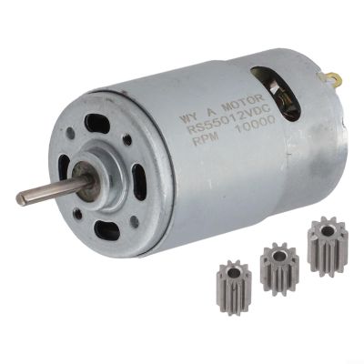 Electric Motor for Kids Cars RS550 RS390 RS380 RS555 6V 12V 24V Gearmotor with 10/12 Teeth Dual Gear Compatible Replacement Parts(550 12V10000rpm)