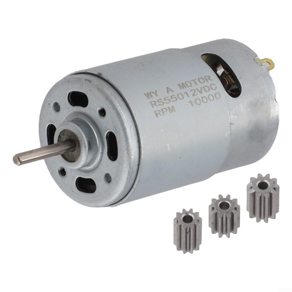 Electric Motor for Kids Cars RS550 RS390 RS380 RS555 6V 12V 24V Gearmotor with 10/12 Teeth Dual Gear Compatible Replacement Parts(550 12V10000rpm)