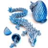 3D Printed Dragon Egg, Easter Mystery Crystal Dragon Egg Fidget Toys Surprise, Articulated Crystal Dragon Eggs with Dragon Inside, Easter Basket Stuffers Filled Easter Eggs Toy for Kids (Gray-Blue) view 1