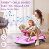 12V Electric Wiggle Car with Pedal for Kids, Rechargeable 2 in 1 Swing Car, Drifting Ride On Toys with Backrest, Anti-Rollover, Spray, Flashing Light, Music, for Ages 3 and Up (Pink) view 2
