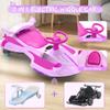 12V Electric Wiggle Car with Pedal for Kids, Rechargeable 2 in 1 Swing Car, Drifting Ride On Toys with Backrest, Anti-Rollover, Spray, Flashing Light, Music, for Ages 3 and Up (Pink) view 3