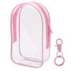 BEAMARKER Clear Figure Display Bag with Keychain for Doll Pink Positive Doll Storage Bag Portable Zipper Closure Dustproof Hanging Case for Display Off Blind Boxes Mini Figures 7.68x4.72 Inch view 1