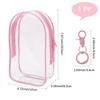 BEAMARKER Clear Figure Display Bag with Keychain for Doll Pink Positive Doll Storage Bag Portable Zipper Closure Dustproof Hanging Case for Display Off Blind Boxes Mini Figures 7.68x4.72 Inch view 2