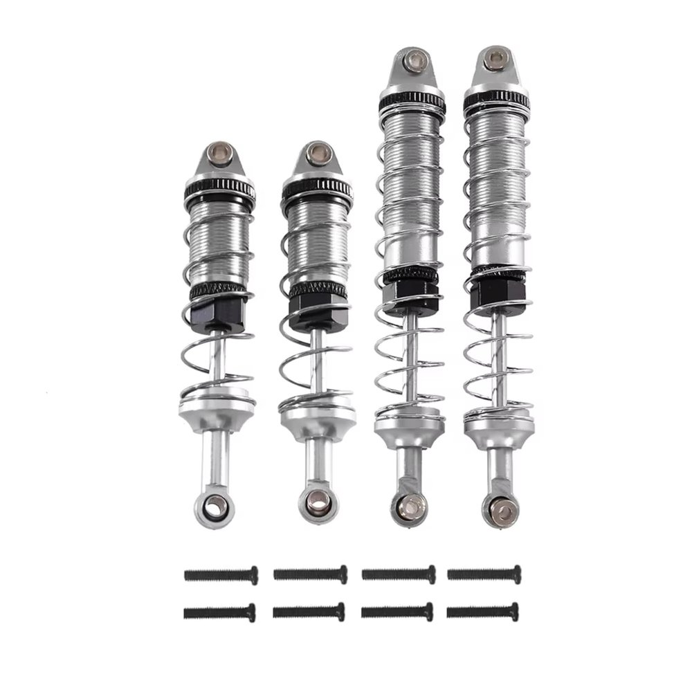 Compatible with Wltoys 12428 12423 12427 12429 FY-03 1/12 RC Car Upgrade Parts Accessories 4pcs Metal Oil Shock Absorber Damper Rc Shock Absorbers(Silver)