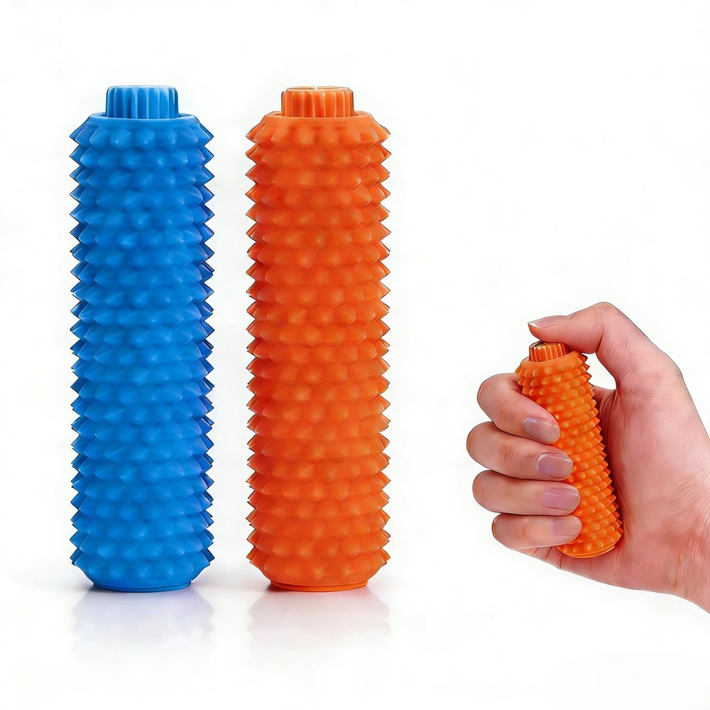 2PCS Little Ouchies Pain Stim Fidget,Spiky Sensory Fidget Toys for Adults Anxiety Relief(Blue,Orange)