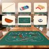 NEWTRY Craps Game Set: 3570 Craps Tabletop Layout, 48x11Rubber Diamond Pyramid Bumper, 36 Rattan Stick, 5pcs Professional dice, 100 pcs Chips & ON/Off Buttons for Game Nights Party Camping view 2