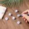 50 Pcs Blank White Dice, 14 mm Acrylic Dice with Smoothed Surface, Rounded Corners Write 6 Sided Art Custom Dices for Classroom Board Games, DIY Stickers, Math Counting, Making Fun Building Blocks view 2