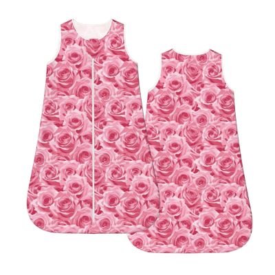 Muishi Pink Rose Pattern Baby Wearable Blanket Infant Boys Girls Sleeping Bag For Newborn Unisex Baby Stuff Sleep Sack Suit L(12-18month)