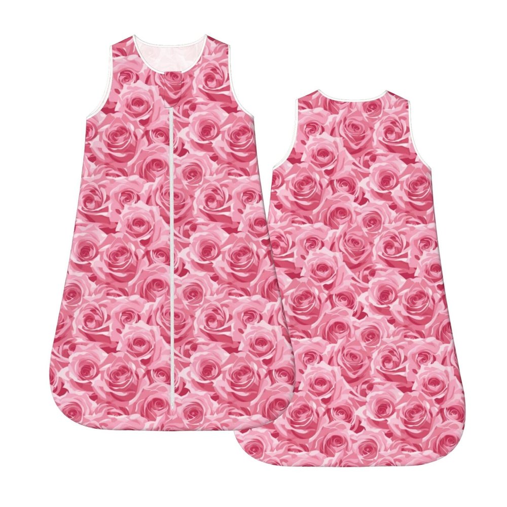 Muishi Pink Rose Pattern Baby Wearable Blanket Infant Boys Girls Sleeping Bag For Newborn Unisex Baby Stuff Sleep Sack Suit L(12-18month)