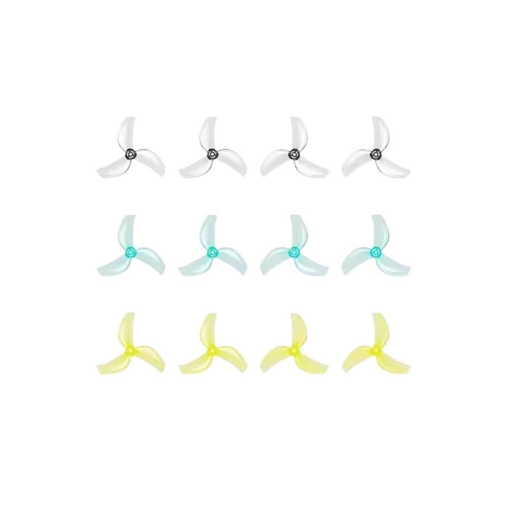 2Pairs 1611 3Blade CW CCW Propellers 1.5mm Shaft For 1102 0802SE Brushless Motor Pavo Femto Drone Plastic Props(6pairs Mixed color)