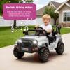 12V Kids Ride On Toy, Ride on Truck w/Parent Remote Control, Electric Toddler Ride on Car for Kids w/Reflective Stickers, Front Anti-Collision Bar Design, LED Headlights, Bluetooth, 3 Speeds (White) view 4