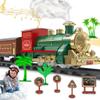 Train Set Electric Train Toys for Kids, Christmas Train Set with Smokes, Light & Sound for Under Christmas Tree, Toddler Model Trains for 3 4 5 6 7 8+ Years Old Kids Boys Birthday Gifts view 1