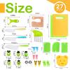 27 PCS Toddler Knife Set- Kids Knifes for Real Cooking,Montessori Toy Safe Kitchen Knife Set for Toddler, Cutting Board,Gift for 3-12 Year Old Girl Boy view 2