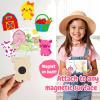 12 Pack Pink Farm Party Favors for Kids  Individually Wrapped Paint Your Own Wooden Magnet Craft Kits with Thank You Card, Barnyard Animal Birthday Supplies for Girls view 4