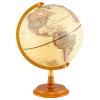 Toolsempire 12" Illuminated World Globe, Desktop Globe with Raised Relief, LED Lights, Time Zone & Non-Slip Wooden Base, Geographic Terrain Globes for Decoration (Bronze) view 1