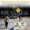 YANDDEA Solar Powered LED Flashing Pedestrian Crossing Sign, Solar Pedestrian LED Crossing Sign, 24''/32'' Aluminum Pedestrian Road Warning Signs Traffic, Rust-Proof Metal Frame 8Light-32''x32'' view 2