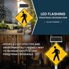 YANDDEA Solar Powered LED Flashing Pedestrian Crossing Sign, Solar Pedestrian LED Crossing Sign, 24''/32'' Aluminum Pedestrian Road Warning Signs Traffic, Rust-Proof Metal Frame 8Light-32''x32'' view 4