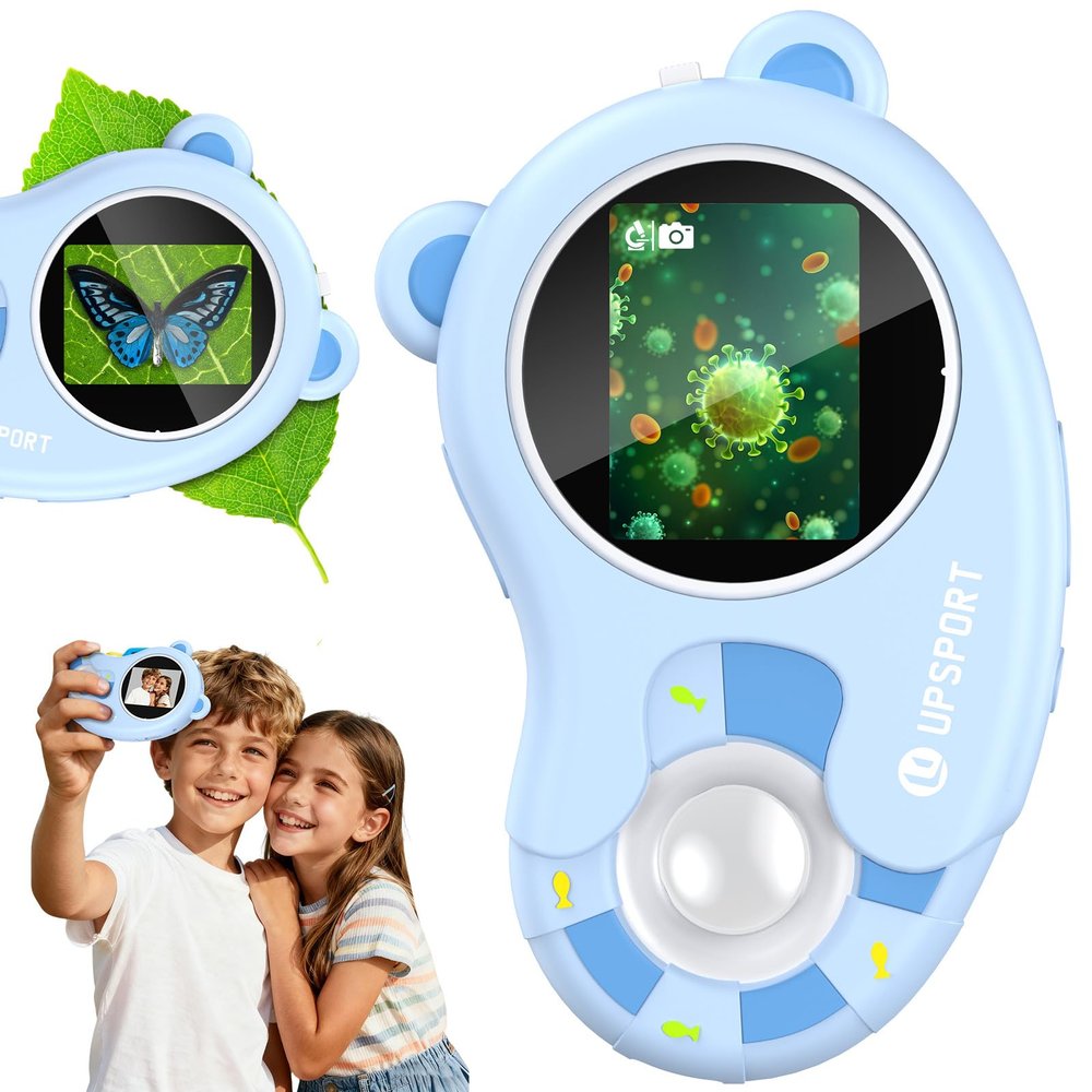 2 in 1 Microscope for Kids Video Camera, UPSPORT 2"HD IPS Screen 1000X Handheld Digital Microscopes Pocket Portable Microscope Camera, USB PC Compatible, STEM Science Edu Fun for Boys Girls Toys Gifts