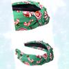 BAISUYANG Christmas Headbands for Women Candy Canes Crystal Knotted Headband Jeweled Wide Top Knot Hairband Hair Accessories Gifts Holiday Headwear (Green) view 2