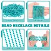 Huskein 300 Pcs Mardi Gras Beaded Necklace, 33 In Lakeblue Bead Necklaces, Mardi Gras Beads for Festival Parade Throw Wedding Birthday Gender Reveal Accessories Party Supplies Decorations view 3