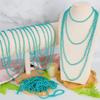 Huskein 300 Pcs Mardi Gras Beaded Necklace, 33 In Lakeblue Bead Necklaces, Mardi Gras Beads for Festival Parade Throw Wedding Birthday Gender Reveal Accessories Party Supplies Decorations view 4