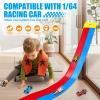Flexible Race Track Toys for Kids 15 Ft with 4 Cars & Suction Cups, Portable Double Lane Racetrack Compatible with Hot Wheels & 1/64 Diecast Cars, Fun Car Ramp Track Set for Ages 3+(Blue & Red) view 2