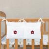 Cotton Fabric Baby Strollers Hanging Bag Storage Bag Organiser Features Double Pockets For Organizing Supplies Diaper Case view 4