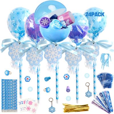 24 Pack Christmas Lollipop Stationery Set, Bulk-Giant Lollipop Stationery Goodie Bags Kit for Kids, Students, Children, School Classroom Gift, Includes Pencils Stickers Erasers Notepads Sharpeners