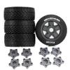 1/6 1/7 1/8 Multi-Purpose RC Rally Car Tires On Road Tyres 12/14/17mm Hex Nylon Rims High-Speed Tires for 1/6 KKPIT 1/7 THOR km and 1/8 Scale Racing Cars WRC C3 ARRMA HPI VRX WR8 HSP (W247 Black) view 1