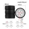 1/6 1/7 1/8 Multi-Purpose RC Rally Car Tires On Road Tyres 12/14/17mm Hex Nylon Rims High-Speed Tires for 1/6 KKPIT 1/7 THOR km and 1/8 Scale Racing Cars WRC C3 ARRMA HPI VRX WR8 HSP (W247 Black) view 2