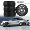 1/6 1/7 1/8 Multi-Purpose RC Rally Car Tires On Road Tyres 12/14/17mm Hex Nylon Rims High-Speed Tires for 1/6 KKPIT 1/7 THOR km and 1/8 Scale Racing Cars WRC C3 ARRMA HPI VRX WR8 HSP (W247 Black) view 3