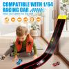 Flexible Race Track Toys for Kids 15 Ft with 4 Cars & Suction Cups, Portable Double Lane Racetrack Compatible with Hot Wheels & 1/64 Diecast Cars, Fun Car Ramp Track Set for Ages 3+(Black & Red) view 2