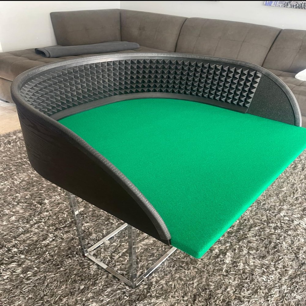 Craps Table Practice Rig 24 inches x 24 inches x 9 inches Tall. Legs or Stand Not Included.Real Rubber Diamond Wall Like Vegas Perfect for Dice Control Green Interior Felt with Black Exterior Wall