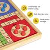 12 Inch Wooden Ludo Board Game & Snakes and Ladders 2-in-1 Reversible Classic Board Game for Adults, Includes 1 Parcheesi Board, 2 Dice, 1 Cup, 16 Tokens, Rules, Pouch & Carrying Bag view 2