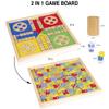12 Inch Wooden Ludo Board Game & Snakes and Ladders 2-in-1 Reversible Classic Board Game for Adults, Includes 1 Parcheesi Board, 2 Dice, 1 Cup, 16 Tokens, Rules, Pouch & Carrying Bag view 3