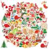 100 PCS Christmas Stickers for Kids, Holographic Glitter Christmas Stickers for Xmas Crafts Party Favors, Santa Claus Snowman Sticker Stocking Stuffers for Xmas Decoration Scrapbook view 1