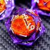 ARUOHHA DND Resin Dice Gazes Eye Dice Silver Purple Liquid Core Flaming RPG Sharp Edged Dice Set with Gift Box, Polyhedral D and D Dice Set Compatible with Dungeons Dragons Role Playing Game D20 D6 view 1