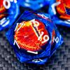 ARUOHHA DND Resin Dice Gazes Eye Dice Silver Blue Liquid Core Flaming RPG Sharp Edged Dice Set with Gift Box, Polyhedral D and D Dice Set Compatible with Dungeons Dragons Role Playing Game D20 D6 view 1