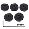 5PCS M1 Pinion Gear Set 21T 22T 23T 24T 25T 5mm Shaft Metal Steel Motor Gears with Hex Key Compatible with 1 10 Scale RC Brushless and Brushed Motors(26-30T) view 1