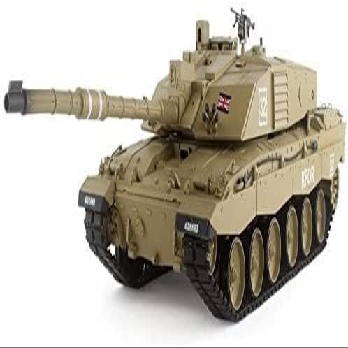 jingju Radio Remote Control 1:16 Scale 2.4Ghz UK Challenger II Main Battle Tank 72cm RC Battle Tank Smoke & Sound (Metal Gear & Track)