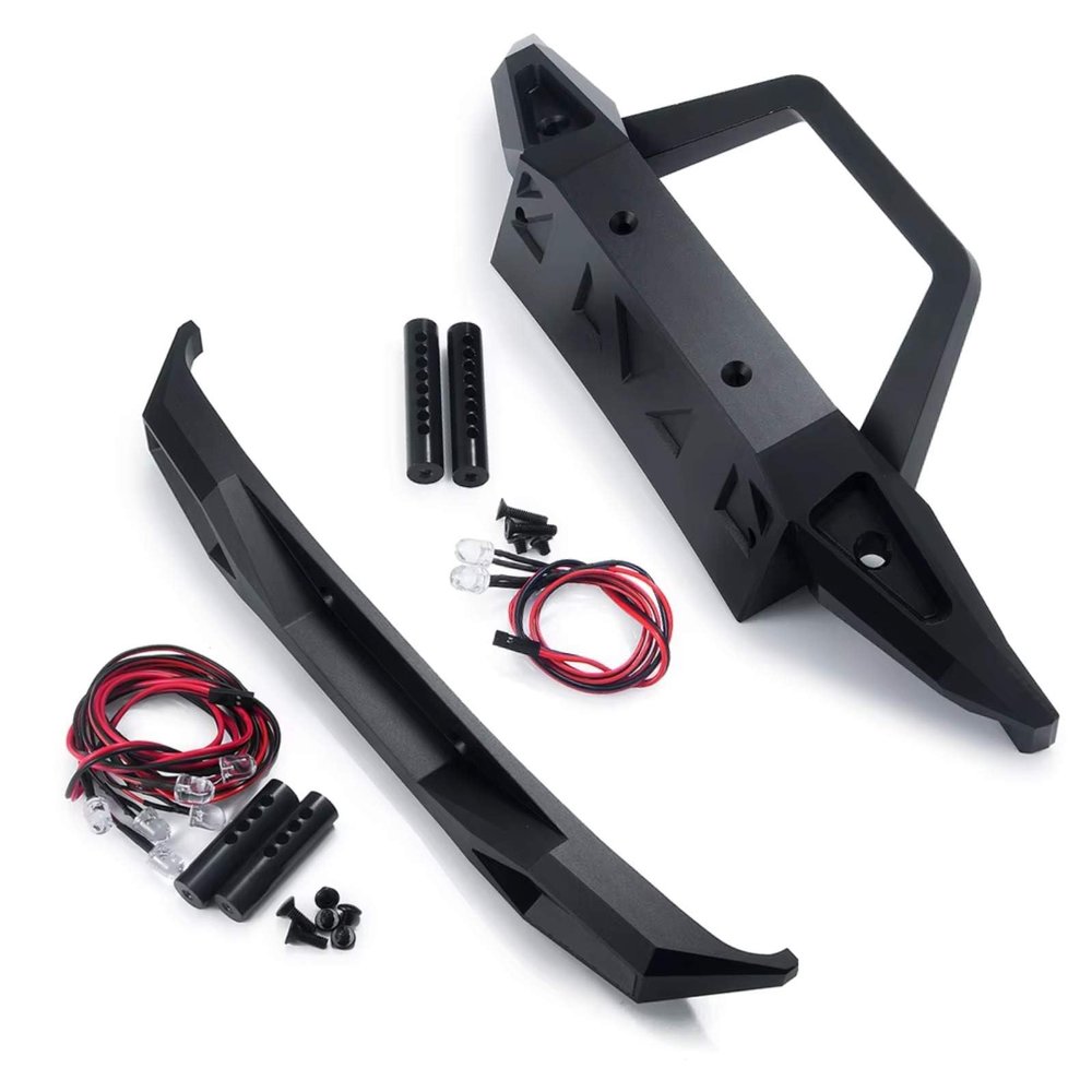 For Axial For JLU For Wrangler SCX6 AXI05000 1/6 RC Crawler Car For Rock CNC Metal Front Rear Bumper Truck Parts Accessories Bumper Parts(Front Rear)