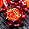 ARUOHHA DND Resin Dice Gazes Eye Dice Silver Red Liquid Core Flaming RPG Sharp Edged Dice Set with Gift Box, Polyhedral D and D Dice Set Compatible with Dungeons Dragons Role Playing Game D20 D6 view 1