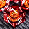 ARUOHHA DND Resin Dice Gazes Eye Dice Silver Red Liquid Core Flaming RPG Sharp Edged Dice Set with Gift Box, Polyhedral D and D Dice Set Compatible with Dungeons Dragons Role Playing Game D20 D6 view 3