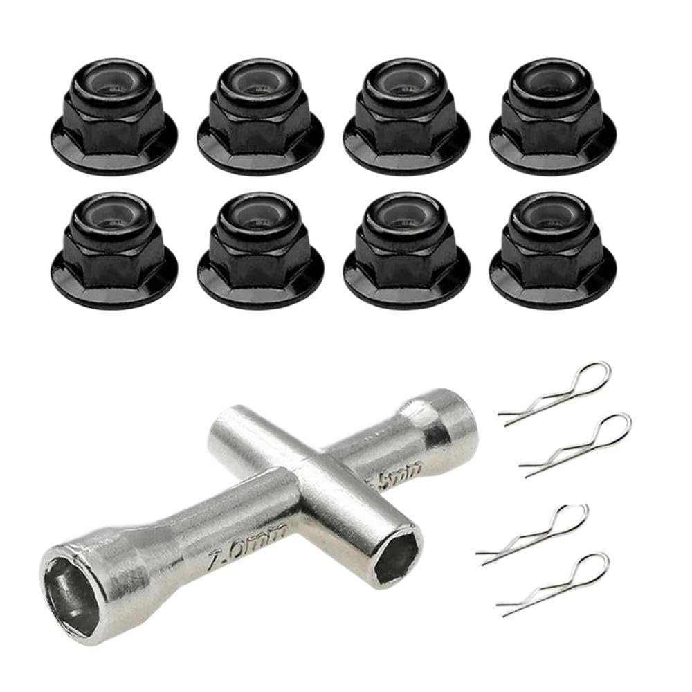 4mm 5mm 5. 5mm 7mm Hex Wrench Set 1-2PCS Compatible with 1 10 Scale RC Cars and Crawler Models Socket Tool Compatible with RC Vehicle Maintenance(1 Set Black)