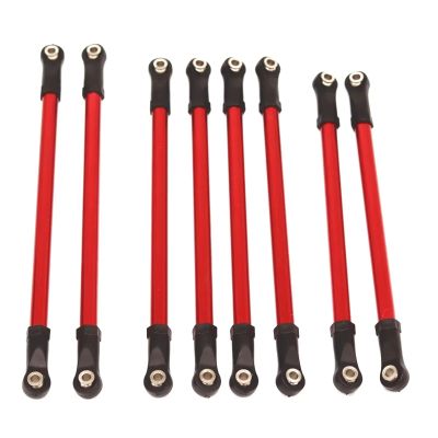 Parts For Axial For SCX10 1/10 8pcs Lot Aluminum Alloy Link Rod Unassembled Kit 313MM Wheelbase RC Car Crawler(Red)